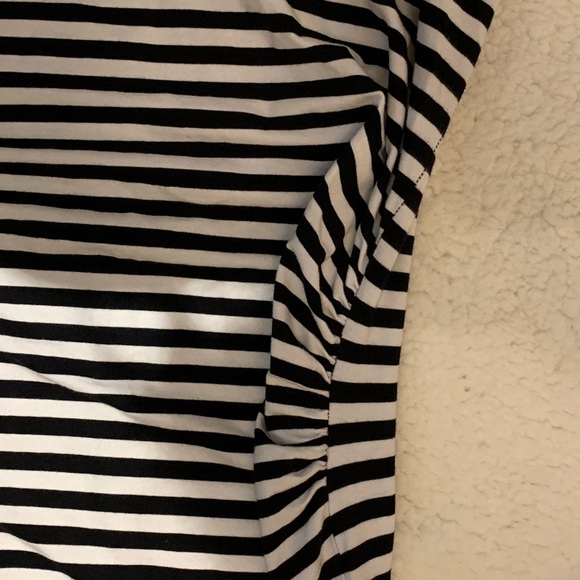 Black and White Striped Maternity Dress - Picture 2 of 3